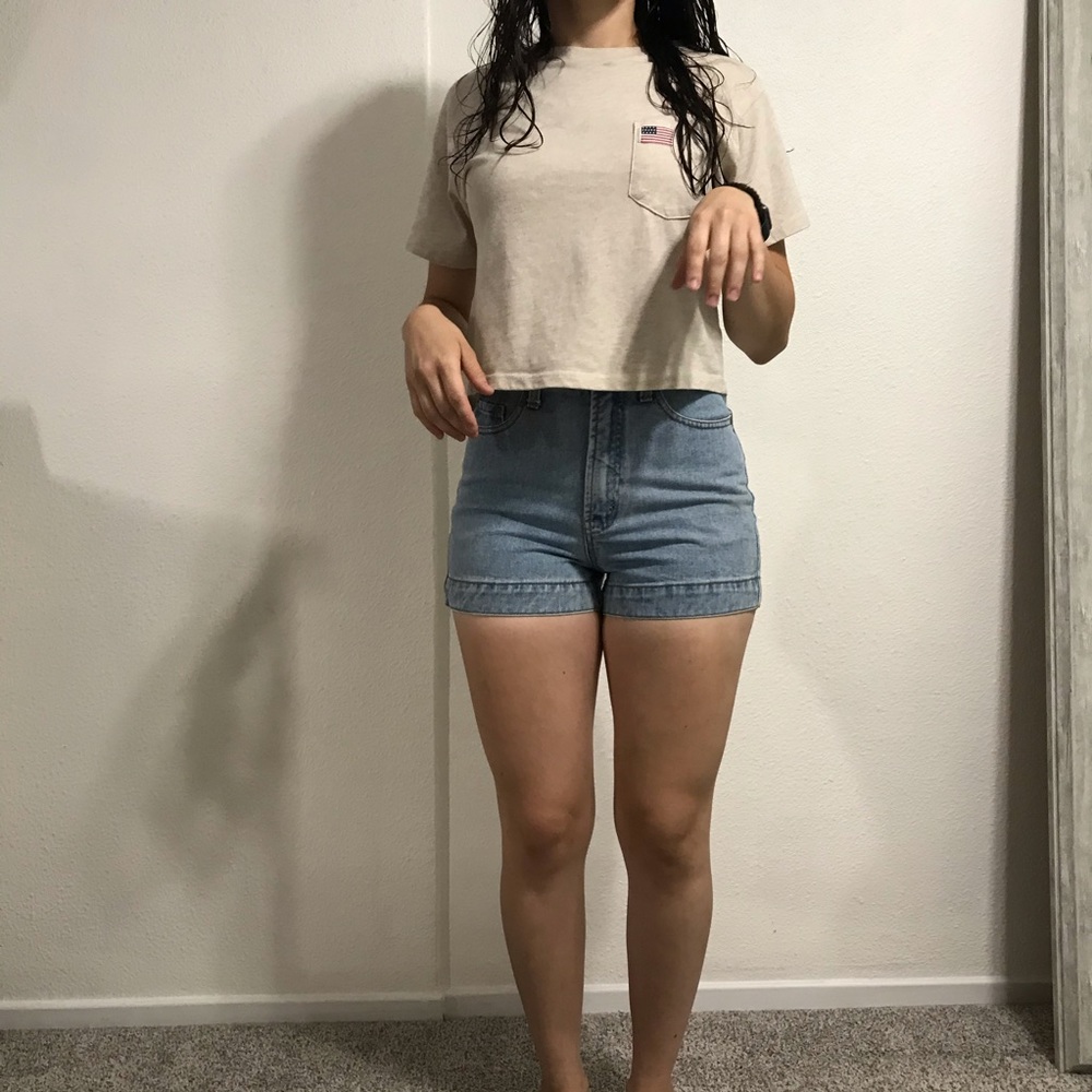 High waisted vintage jean shorts